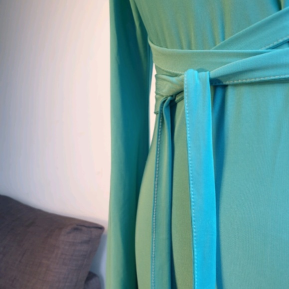 NWT Misguided turquoise long sleeve dress, US size 4 - Picture 3 of 6